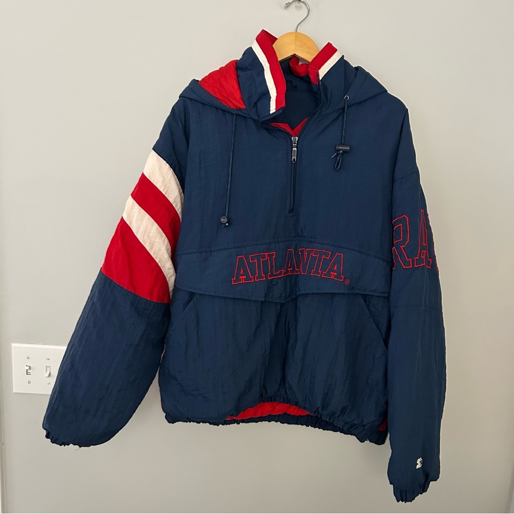 Starter Atlanta Braves Vintage Pullover Windbreaker Jacket